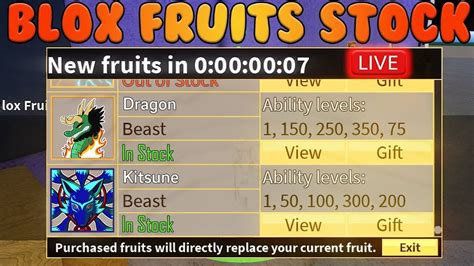 Chance to Spirit Fruit is in stock is 1 and chance to spawn in-game every hour is 0. . Blox fruit dealer stock